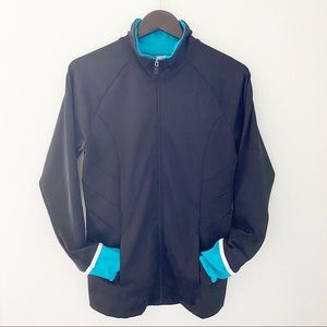 TYR Women's Black/Blue Zip up Sweatshirt